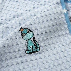 Κουβέρτα Πικέ Αγκαλιάς (80x110) Dimcol Dinosaur 179 Sky Blue
