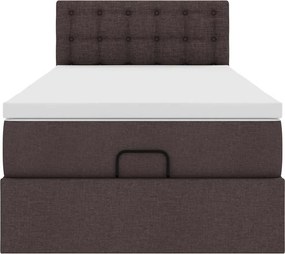 vidaXL Οθωμανικό κρεβάτι με στρώμα σκούρο καφέ 100x200cm ύφασμα