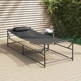 vidaXL Πολυθρόνα Κήπου Ήλιου - Ανθρακί - 200 x 74 x 73 cm - Χάλυβας & Textilene