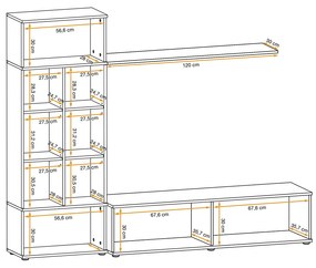 Swap XIX Σύνθεση Καφέ δρυς 280x180x40