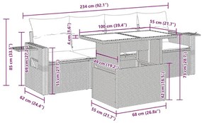 Σετ Καναπέ Κήπου 5 τεμ. Μπεζ Συνθετικό Ρατάν με Μαξιλάρι - Μπεζ