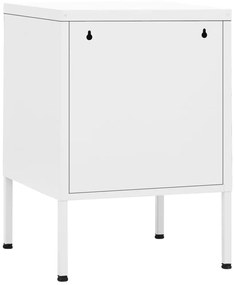 vidaXL Κομοδίνα 2 τεμ. Λευκά 35 x 35 x 51 εκ. Ατσάλινα