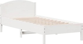 vidaXL Σκελετός Κρεβ. Χωρίς Στρώμα Λευκό 75x190 εκ Μασίφ Πεύκο