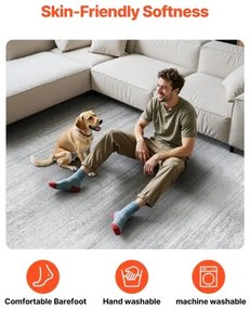 VEVOR Large Area Rug 10x14 ft Anti-Skid and Tear-Resistant Floor Mat Modern Gray