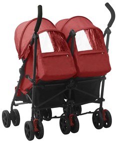 vidaXL Καρότσι Διδύμων Κόκκινο Ατσάλινο