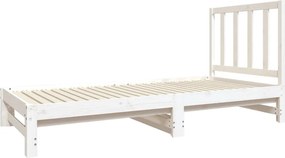 vidaXL Καναπές Κρεβάτι Συρόμενος Λευκός 2x(90x190) εκ. από Μασίφ Πεύκο