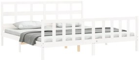 vidaXL Σκελετός Κρεβ. Χωρίς Στρώμα Λευκό 200x200 εκ Μασίφ Πεύκο