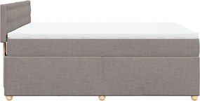 vidaXL Κρεβάτι Boxspring με Στρώμα Taupe 140x200 εκ. Υφασμάτινο