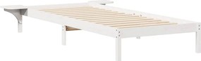 vidaXL Κρεβατοκάμαρα με Πλαϊνά Τραπέζια Λευκό 90 x 220 cm