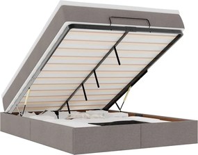 vidaXL Κρεβάτι-Μπαλκόνι με Στρώμα, Ύφασμα 140x190 εκ., Μπεζ