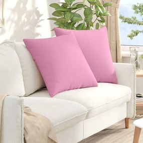 vidaXL Μαξιλάρι Καναπέ 2 pcs Ροζ 80 x 80 cm ύφασμα