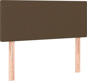 vidaXL Κρεβάτι Boxspring με Στρώμα Σκούρο Καφέ 80x200 εκ. Υφασμάτινο