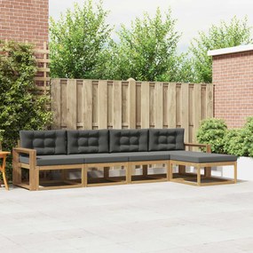 vidaXL Σειρά Καναπέ Εξωτερικού 4 pcs Άσπρο και Ανθρακί Πολυεστέρας
