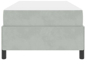 vidaXL Σκελετός Κρεβατιού με στρώμα Ανοιχτό γκρι 90 x 190 cm ύφασμα