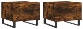 vidaXL Τραπεζάκια Σαλονιού 2 τεμ Καπνιστή Oak 50x50x40 εκ Επεξ. Ξύλο