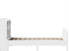 vidaXL Κρεβάτι Βιβλιοθήκη Χωρίς Στρώμα Λευκό 75x190 εκ Μασίφ Πεύκο