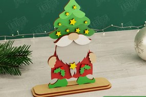 Σετ των 2 Intra απο ξύλο plywood 3mm-4mm πάχος Χριστουγεννιάτικα στοιχειά | Επιτραπέζιο αγαλματίδιο | CNC Δίασταση 15x15 cm INTRAFABR-106665324