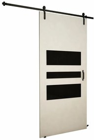 Συρόμενες πόρτες Dover 163, 31 kg, Άσπρο, Μαύρο, Πλαστικοποιημένη μοριοσανίδα, Αλουμίνιο | Epipla1.gr