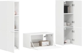 vidaXL Σετ επίπλου τηλεόρασης 5 pcs Υψηλής γυαλάδας λευκό