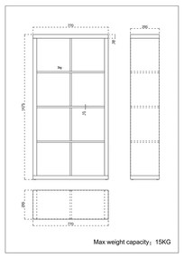 KIVOS 77 ΒΙΒΛΙΟΘΗΚΗ SONOMA 77x29,5xH147,5cm - 24-0562