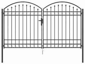 vidaXL Πύλη Φράχτη Άλλο Γκρι 300 x 175 cm Ατσάλι