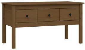 vidaXL Τραπεζάκι Σαλονιού Καφέ Μελί 102x49x55 εκ. Μασίφ Ξύλο Πεύκου