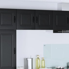 vidaXL Πάνελ πλυντηρίου πιάτων Kalmar 2 pcs Μαύρο Επεξεργασμένο Ξύλο