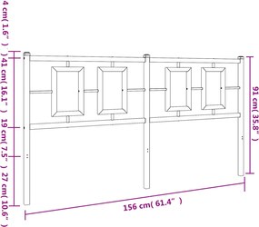 vidaXL Ανταλλακτικό κεφαλάρι Λευκό 150 εκ. Μεταλλικό