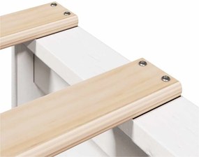 Κρεβάτι Βιβλιοθήκη Χωρίς Στρώμα Λευκό 75x190 εκ Μασίφ Πεύκο - Λευκό