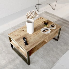 Τραπέζι σαλονιού Honora oak-μαύρο 100x60x44,5εκ 100x60x44.5 εκ.