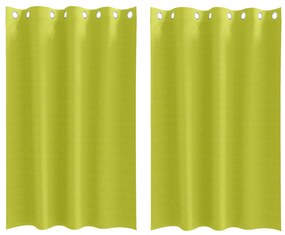 vidaXL Κουρτίνες με κουρτίνες 2 pcs Λαχανί 175 x 140 εκ. Πολυεστέρας
