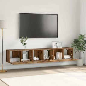 vidaXL Σετ επίπλου τηλεόρασης 3 τμχ. Καφέ Επεξεργασμένο Ξύλο