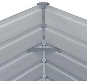 vidaXL Ζαρντινιέρα Υπερυψωμένη Γκρι 400x80x45 εκ. Γαλβαν. Χάλυβας