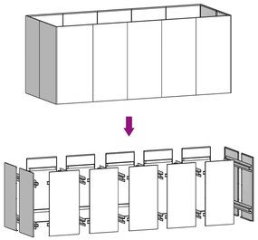 vidaXL Ζαρντινιέρα 200 x 80 x 80 εκ. από Ατσάλι Σκληρυθέν στον Αέρα