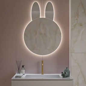 Παιδικός Καθρέπτης τοίχου Rabbit 70x100εκ. με φωτισμό Led Διακόπτης Αφής: Όχι