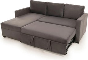 Γωνιακός Καναπές Κρεβάτι Γκρι KADO 153x236x90