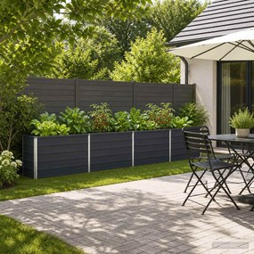vidaXL Υψωμένο Κρεβάτι Κήπου Ανθρακί 320 x 40 x 55 εκ.