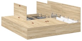 vidaXL Κρεβάτι αποθήκευσης  από Sonoma Oak 200x200 εκ.