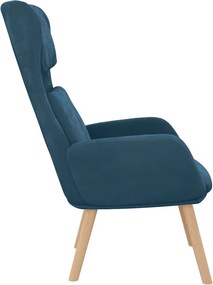 vidaXL Πολυθρόνα Relax Μπλε Βελούδινη