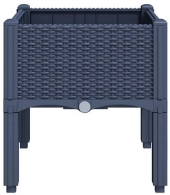 vidaXL Ζαρντινιέρα Κήπου με Πόδια Μπλε Γκρι 40x40x42 εκ. από Πολυπροπυλένιο