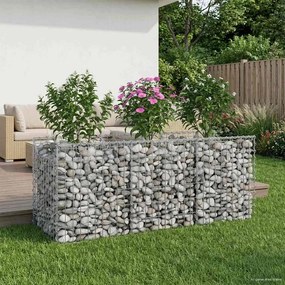 vidaXL Ανασηκωμένο κρεβάτι gabion Ασημί