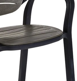 Καρέκλα - Πολυθρόνα Gentle PP ανθρακί 57.5x58x84 εκ.