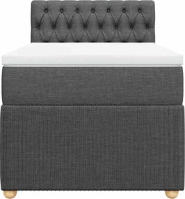 vidaXL Κρεβάτι Boxspring με Στρώμα Σκούρο Γκρι 80x200 εκ. Υφασμάτινο