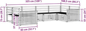 vidaXL Σειρά Καναπέ Εξωτερικού 6 pcs Φυσικό