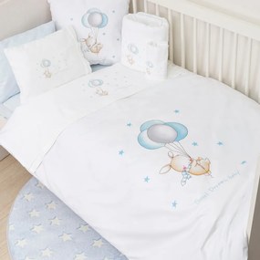 Σετ Πετσέτες Sweet Dreams Baby Λευκό/Σιελ 1x(30x50) + 1x(70x120) - Borea Home