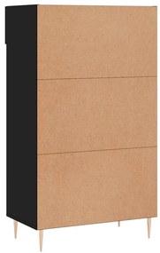 Παπουτσοθήκη Μαύρη 60 x 35 x 105 εκ. από Επεξεργασμένο Ξύλο - Μαύρο