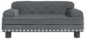 vidaXL Καναπές Παιδικός Σκούρο Γκρι 70 x 45 x 30 εκ. από Βελούδο