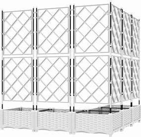vidaXL Γλάστρα Κήπου 5 τμχ. Λευκό 120 x 120 x 125,5 εκ. PP
