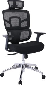 BF8400 Πολυθρόνα Γραφείου Διευθυντή, Mesh - Ύφασμα Μαύρο, Βάση Αλουμίνιο   1τμχ