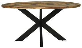 vidaXL Τραπεζαρία Μαύρη δρυς 160 x 160 x 76 cm Μασίφ ξύλο ακακίας